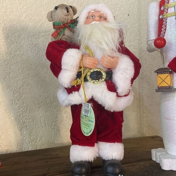 National Tree 11.5 Inch Standing Santa with Toys - Picture 1 of 4